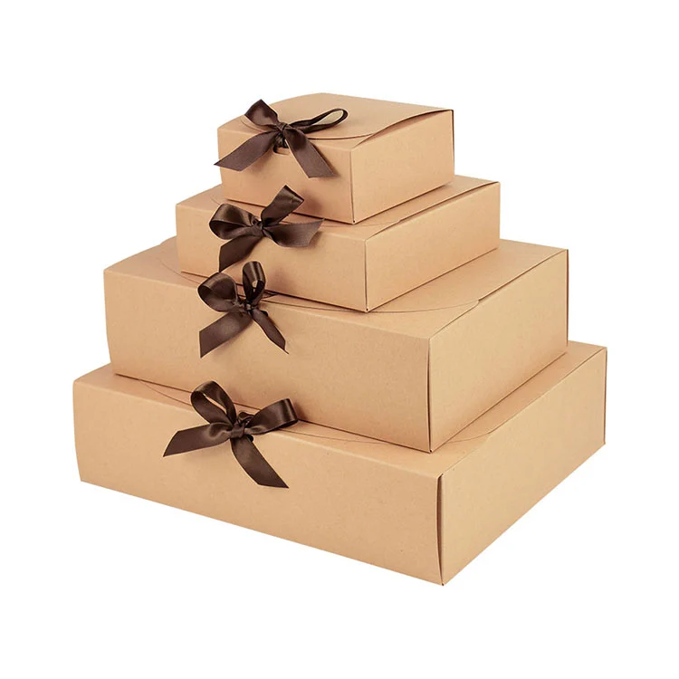 Caja de regalo con logotipo DIY y cinta con lazo